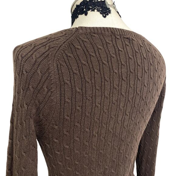 Beautiful VIntage 2000's Gap Brown Autumn Cable Knit Sweater - Picture 10 of 14